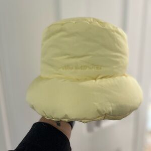 Urban Sophistication Yellow Dough Puffy Hat NWT